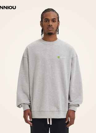 Grey Men's 380g Crewneck Pullover Sweater