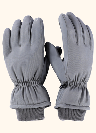 Grey Nonslip Touch Screen Snowboard Gloves