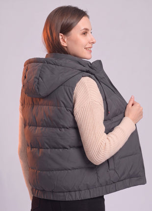 #Grey Winter Rechargeable Heating Gilet side