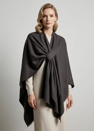 #Grey Women Solid Cape Shawl