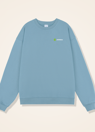 Haze Blue 450GSM Terry Drop Shoulder Crewneck Sweatshirt