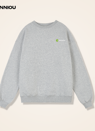 Light Grey Men's Heavy Weight Round Neck Pullover Sweatshirt
