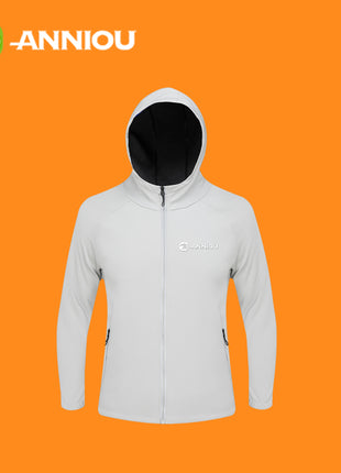 Light Grey Outdoor Windproof Zipper Soft Shell Jacket