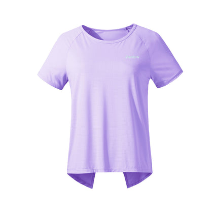 Casual Women's Summer Ice Silk Breathable Sunscreen T-shirt UPF50+ Outdoor Running Fitness Yoga Clothes Quick dry Short Sleeve Top