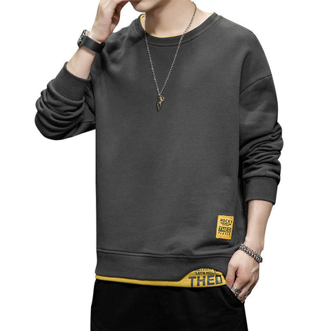 Sidiou Group Men's Fashion Casual Sweatshirts Loose Round Neck Pullover Shirt Embroidered Hoodies for Men