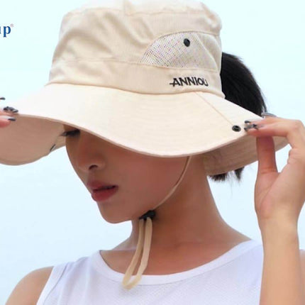 Sidiou Group Women UPF50+ UV Protection Summer Mesh Bucket Hat Foldable Wide Brim Sun Hat Fishing Hat