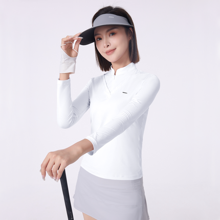 Custom Logo Women's Fashion UPF50+ Sun Protection Golf Wear Long Sleeve T-shirt Ice Silk Quick-drying Slim Fit Golf Shirts