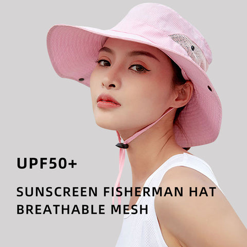 Sidiou Group Women UPF50+ UV Protection Summer Mesh Bucket Hat Foldable Wide Brim Sun Hat Fishing Hat