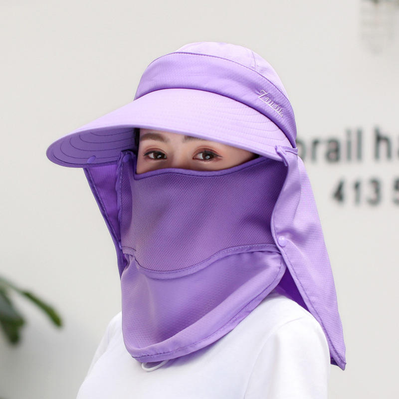 Women UV Protection Foldable Sunscreen Cap Ponytail Hole Beach Caps Wide Brim UPF 50 Fishing Beach Bucket Hats