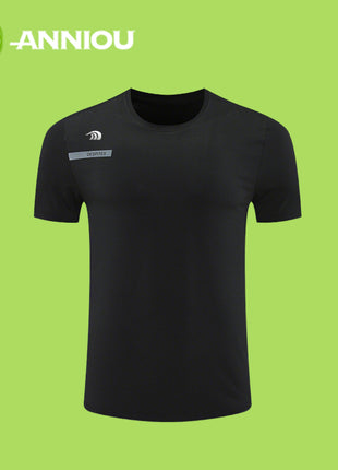 Men's Black Loose Breathable Short Sleeve Fitness T-shirt