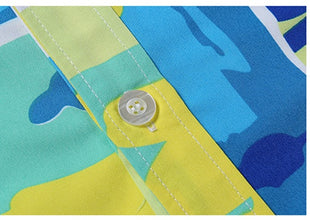 Men's Custom Plus Size Floral Hawaiian Shirt button