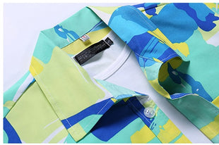 Men's Custom Plus Size Floral Hawaiian Shirts collar