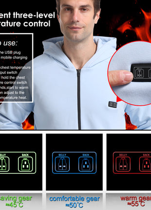 men's heated jacket temp control