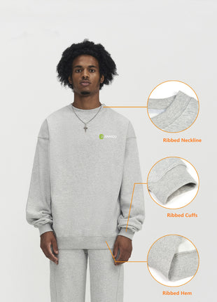 Men's Heavyweight Pullover with Ribbed Cuffs and Hem