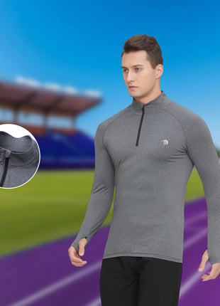 Men's High Neck Compression Half Zip Sweatshirt