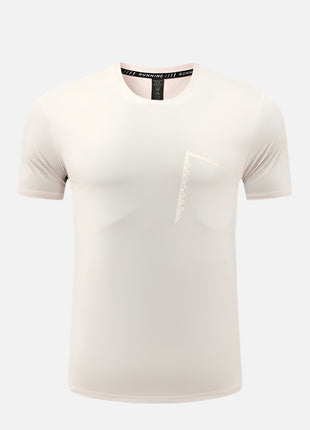 Men's Khaki Crewneck Workout Running T Shirt