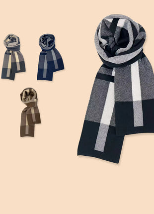 Men's Knitted Scarf Plaid