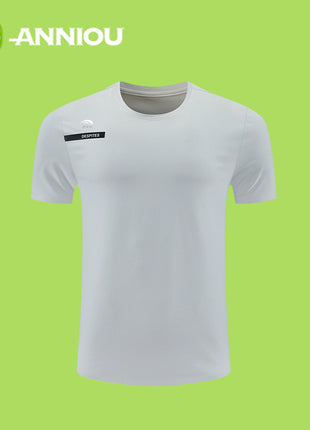Men's Light Grey Loose Breathable Short Sleeve Fitness T-shirt
