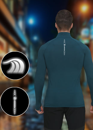 Men's Lightweight Athletic Long Sleeve Sweatshirt with Reflective Logo