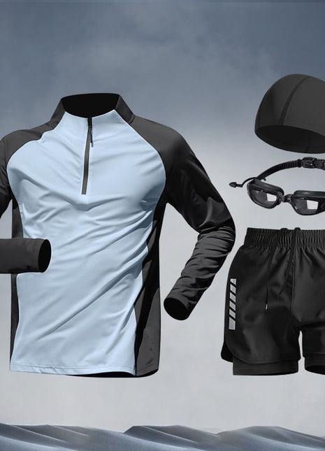 men's long sleeved sun protection swimsuit