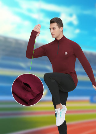 Men's Long Sleeve Fitness Top With Thumb Hole