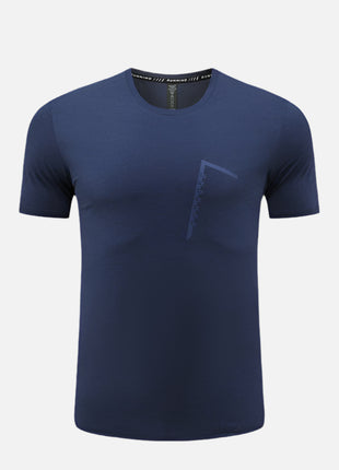Men's Navy Crewneck Workout Running T Shirt