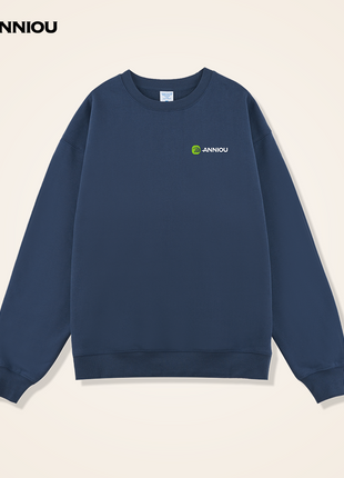 Men's Navy Heavy Weight Crewneck Dropped Shoulder Sweatshirt