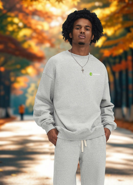 Men's Round-Neck Thickened Dropped-Shoulder Pullover