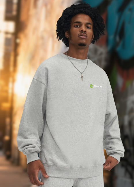 Men's Solid Color Round Neck Fleece Sweatshirt