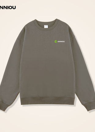 Men's Taupe Heavy Weight Crewneck Dropped Shoulder Sweatshirt