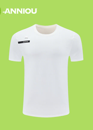 Men's White Loose Breathable Short Sleeve Fitness T-shirt