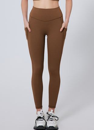 Mocha High-Waisted Peach Hip Yoga Leggings