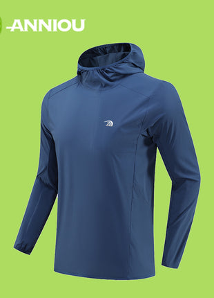 Navy Lightweight Quick Dry Fitness Hooded Pullover