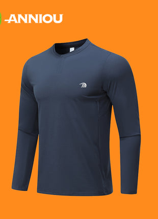 Navy Men's Long-sleeved Quick-drying Sweatshirt