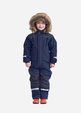 Navy Winter Children Windproof Ski Jumpsuit