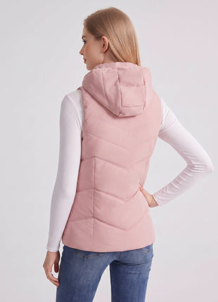#Pink back of Women's Heated Hooded Vest