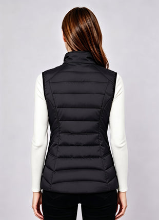 Rear of Women's #Black Heated Gilet