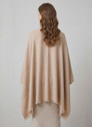#Beige Women Solid Cape Shawl