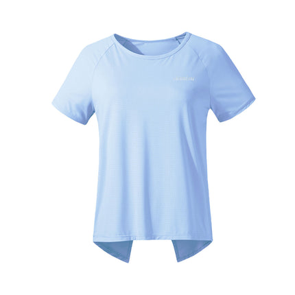 Casual Women's Summer Ice Silk Breathable Sunscreen T-shirt UPF50+ Outdoor Running Fitness Yoga Clothes Quick dry Short Sleeve Top