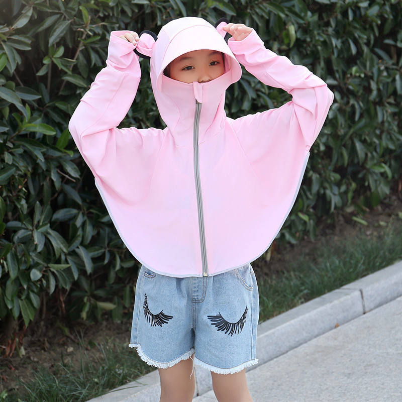 Sidiou Group Anniou Wholesale Summer UPF50+ Sunscreen Kids Hooded Coat Breathable Thin Sun Protection Skin Jacket For Boys and Girls