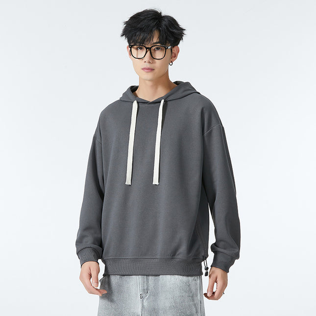 High Quality Men's Sweatshirts Loose Causal Streetwear Pullover Hoodies Custom Logo Blank Drop Shoulder Hooded Sweatshirt