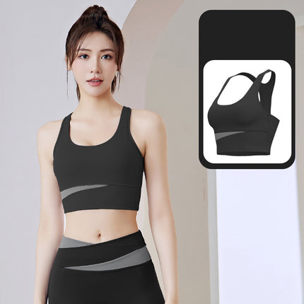 Women Detachable Chest Pad U-neckline Underwear Fitness Yoga Quick drying High Strength U Neck Shock-proof Sports Bra