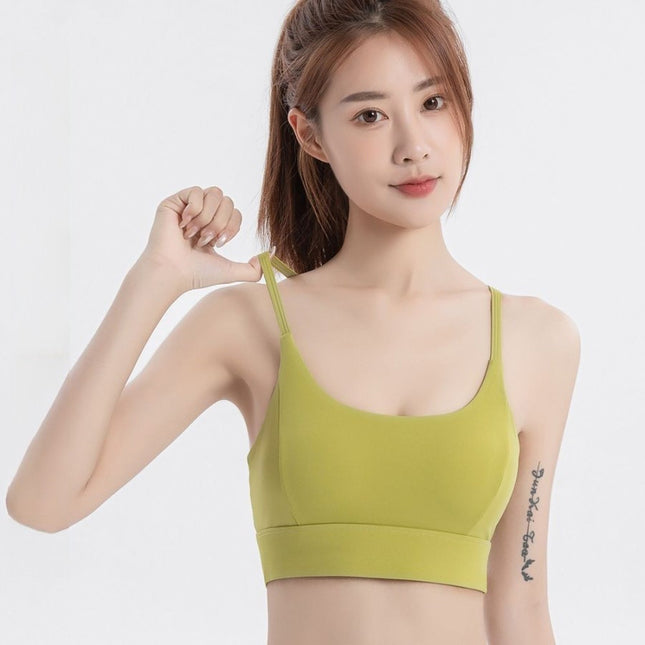 High Strength Hollow Beauty Back Fitness Bra Custom Logo Women Shockproof Running Naked Sense Sports Breathable Yoga Bra