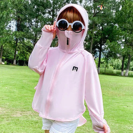 Sidiou Group Anniou  Multicolor Kids UPF50+ Ice Silk Thin Children Outdoor Sunscreen Clothing Boys Breathable UV Hoodie Girls Summer Cycling Jacket