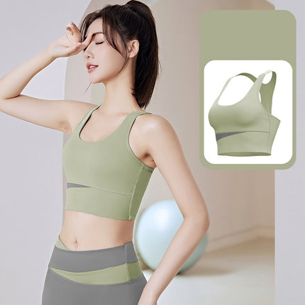 Women Detachable Chest Pad U-neckline Underwear Fitness Yoga Quick drying High Strength U Neck Shock-proof Sports Bra