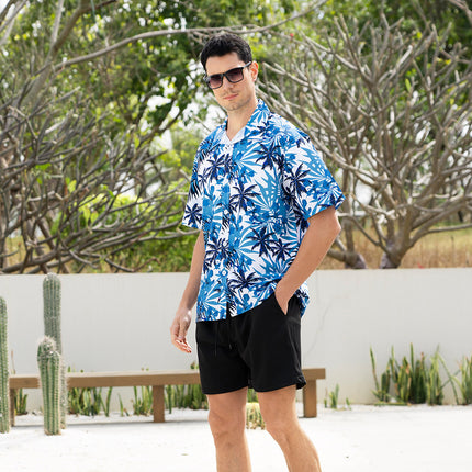 Custom New Hawaiian Floral Shirt For Men Casual Floral Hawaiian Beach Vacation T Shirts Casual Loose Men's Beach Shirt Sets