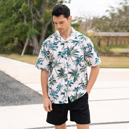 Custom New Hawaiian Floral Shirt For Men Casual Floral Hawaiian Beach Vacation T Shirts Casual Loose Men's Beach Shirt Sets