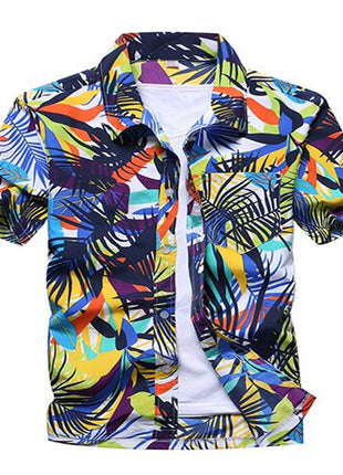 Men's Custom Plus Size green Floral Hawaiian Shirt