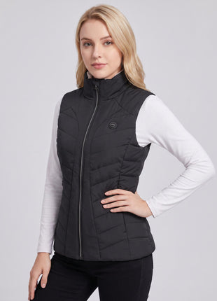 Side view Women's #Black Heated Gilet