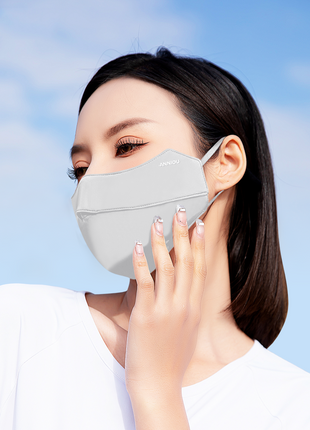 Smoke Grey Summer Anti-uv Ice Silk Face Mask